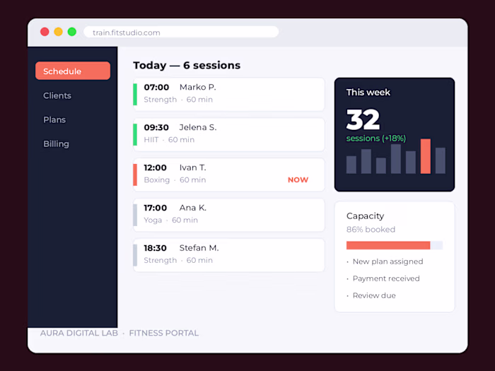 Fitness and trainer portal