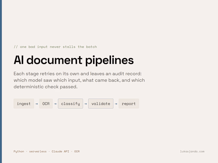 AI document pipelines that fail one stage at a time