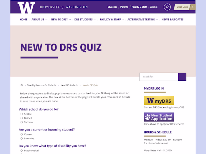 Information Architecture Updates for
Students with Disabilities