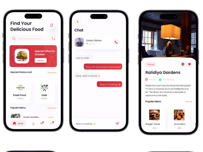 Food Cafe Mobile App Design