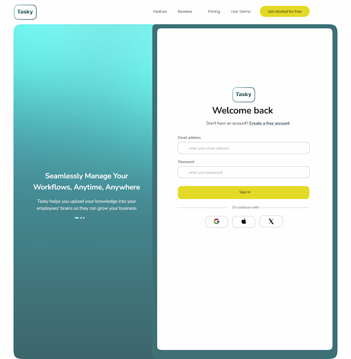 Tasky: UX-Focused Website UI/UX design