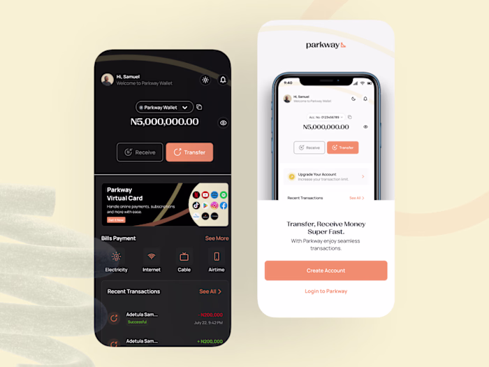 Website, Mobile app design and Ads design: Parkway wallet