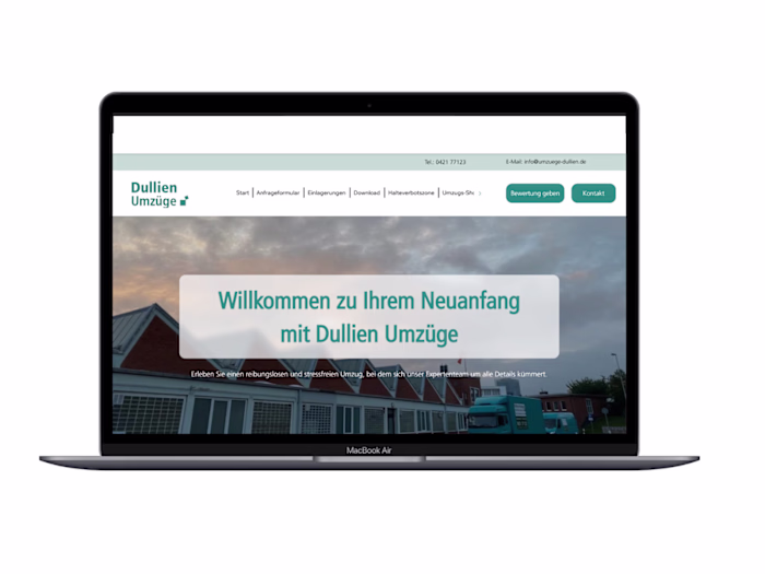 Professional Website Design for Dullien Umzüge GmbH & Co. KG