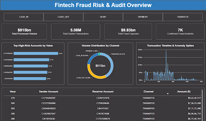 Fintech Fraud Audit & Anomaly Detection Dashboard