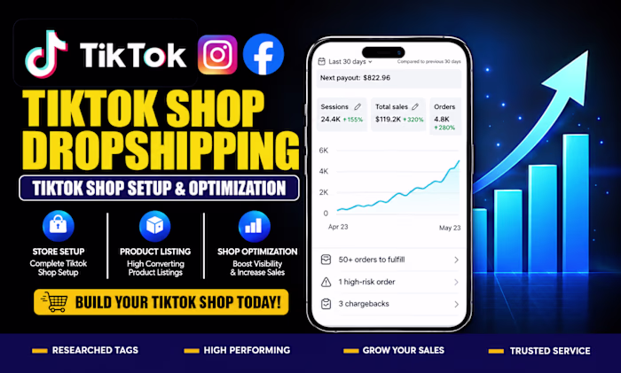 I will setup tiktok shop or shopify dropshipping, setup face...