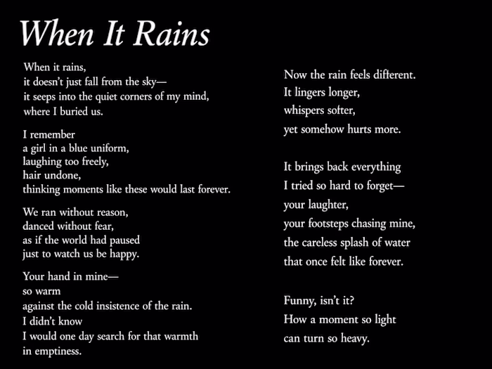A reflective poem exploring memory,