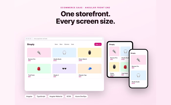 Ecommerce SaaS Front End in Angular and TypeScript
