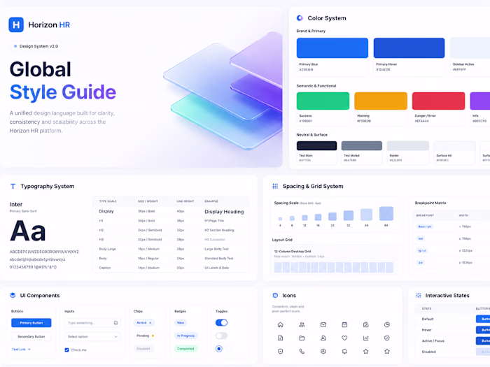 HR Dashboard UI Kit — Horizon HR