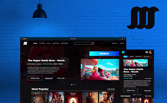 Design UX/UI | Visonic Streaming Site & App