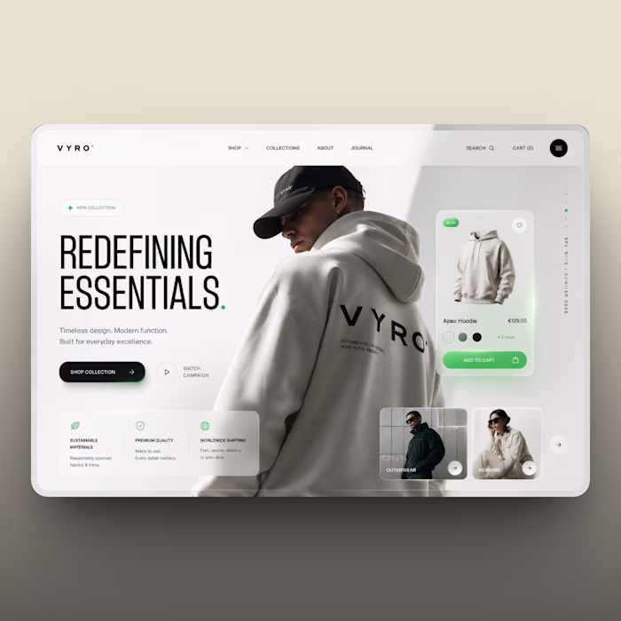 VYRO — redefining essentials through a bold, minimal digital...