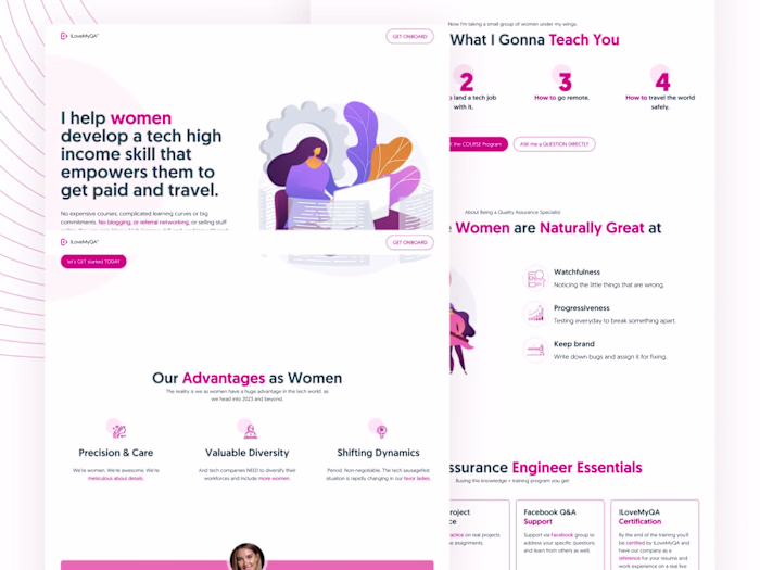 ILoveMyQA  - QA Mentor Landing Page