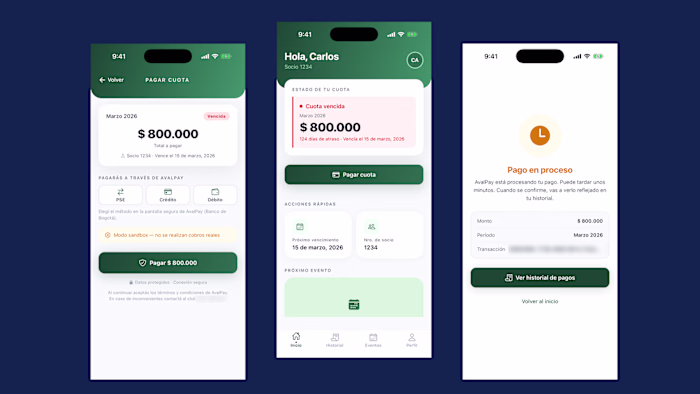 Club Union — Payments App Designed & Coded End to End