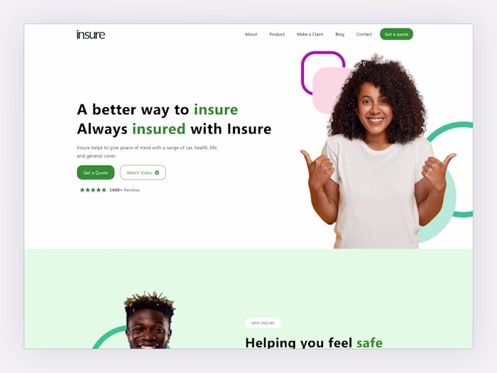 Insurance Landing Page – WordPress + Figma Build
