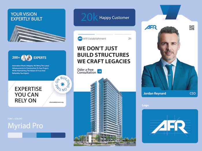 Brand identity for AFR Establishment,