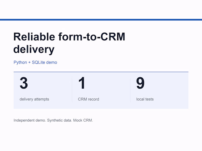 Reliable Form-to-CRM Delivery | Python Demo
