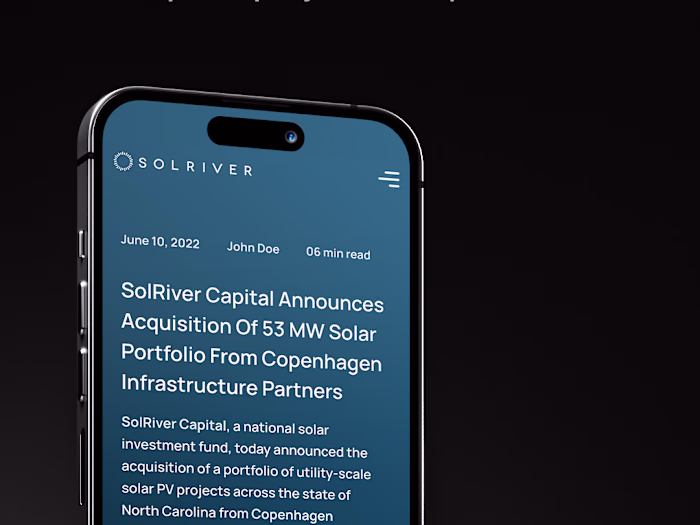 Website redesign - Solar acquisition firm