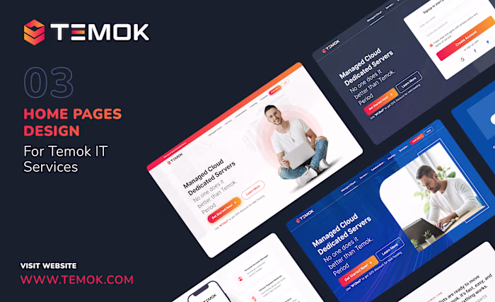 Web hosting IT services multiple theme UI UX design