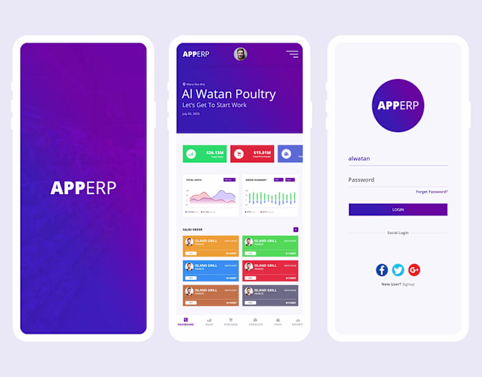 ERP System Mobile App Design