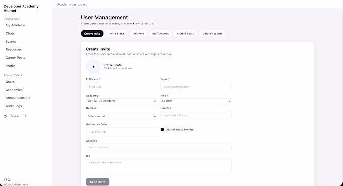 Developer Alumni Connect is an