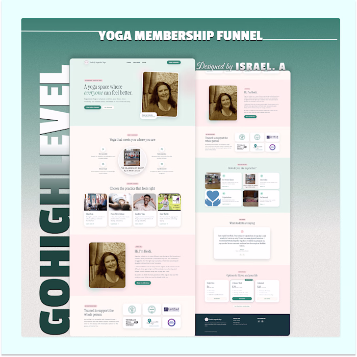 GOHIGHLEVEL | Yoga Membership Website | Class Enrollment Funnel