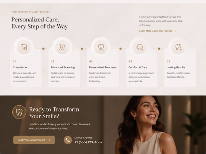 Website design for Luxe Dental