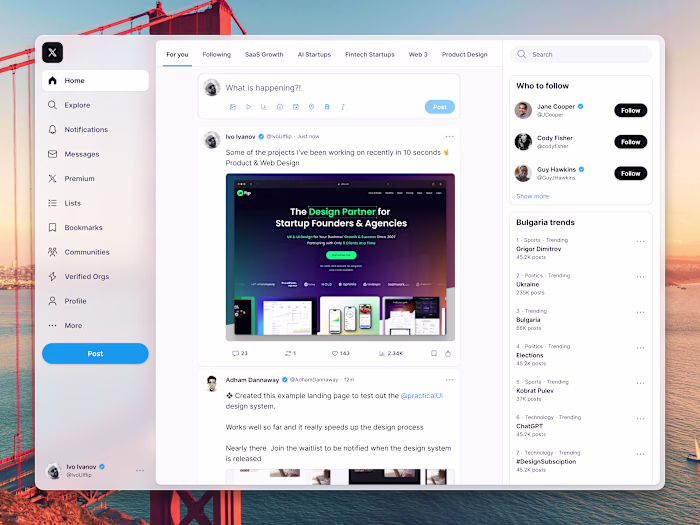 Twitter a.k.a X.com redesign concept