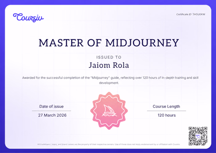 Completed My Midjourney Learning &