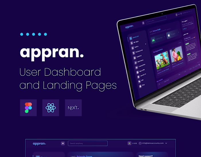 AppRan- ASO Dashboard & Landing Pages Templates