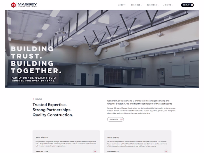 Massey Construction | Corporate Website on Wix Studio