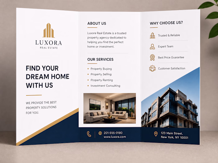 This is a professional tri-fold real