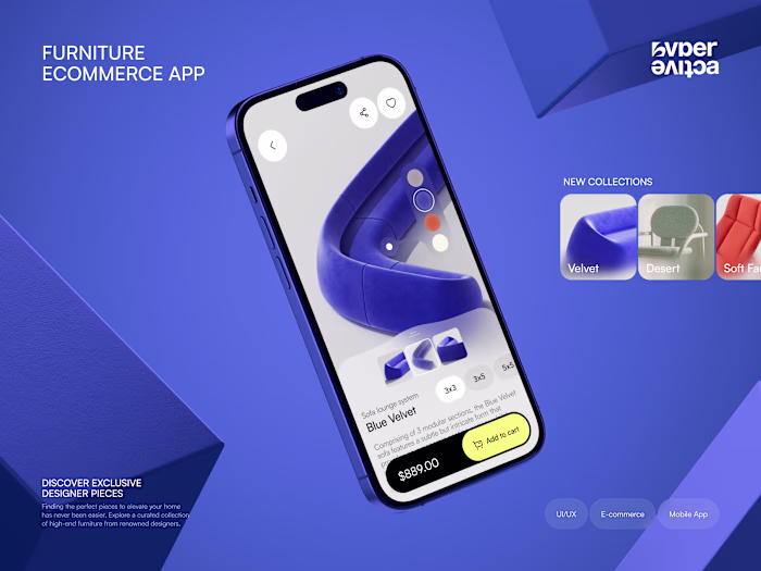 🛋️ Mobile design for e-commerce furniture app | Hyperactive