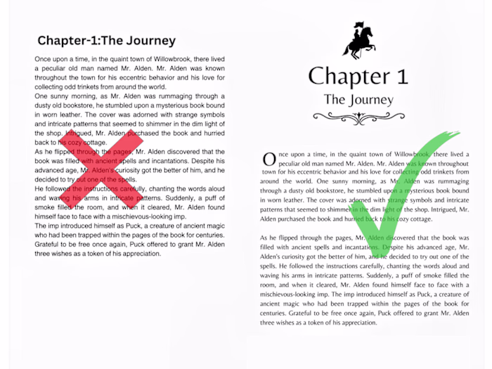 Book formatting and layout design 