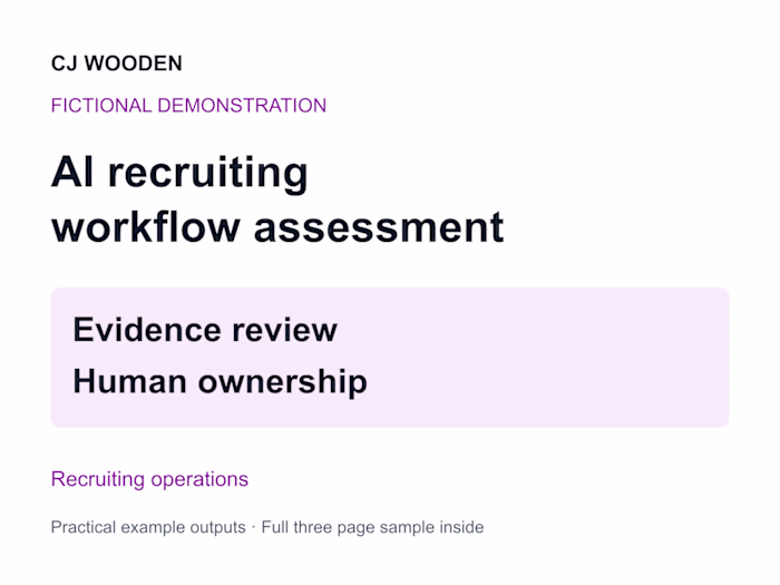 Assessing an AI assisted recruiting workflow Demo