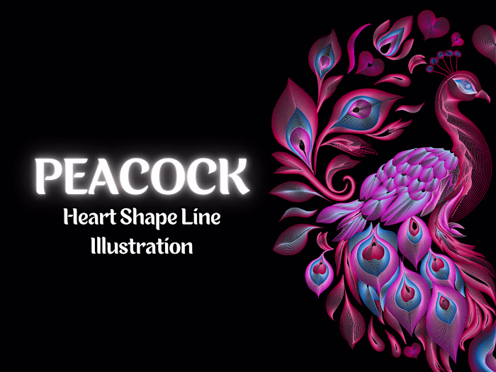 Peacock Line Art Illustration :: Behance