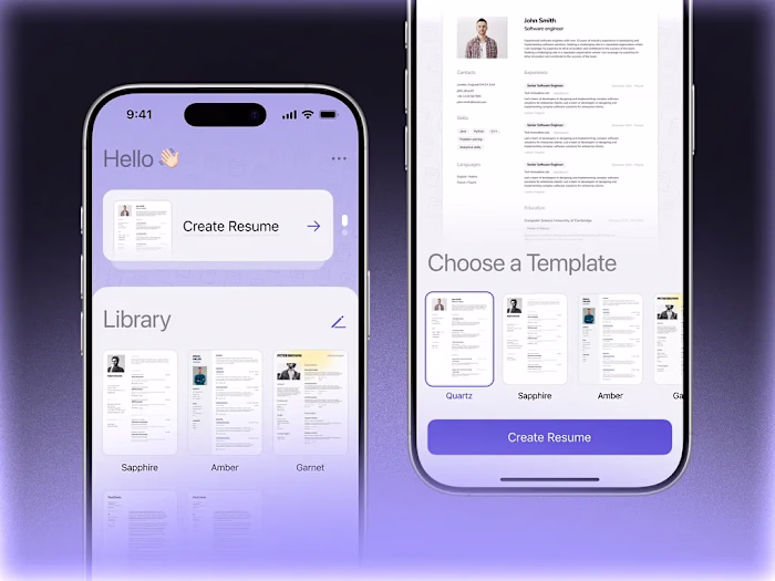 Resume & CV Builder App for IOS