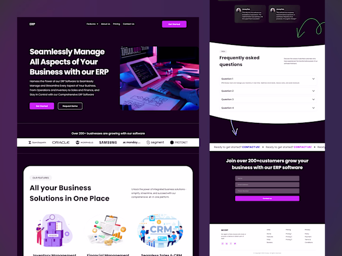 ERP Website Design
