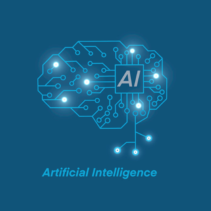 Futuristic circuit brain representing artificial intelligence 