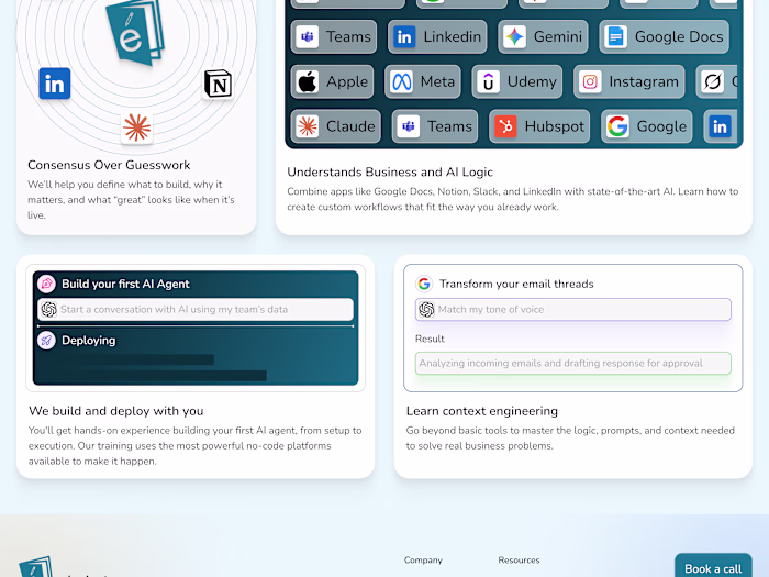 Eclat AI Training Landing Page Design
