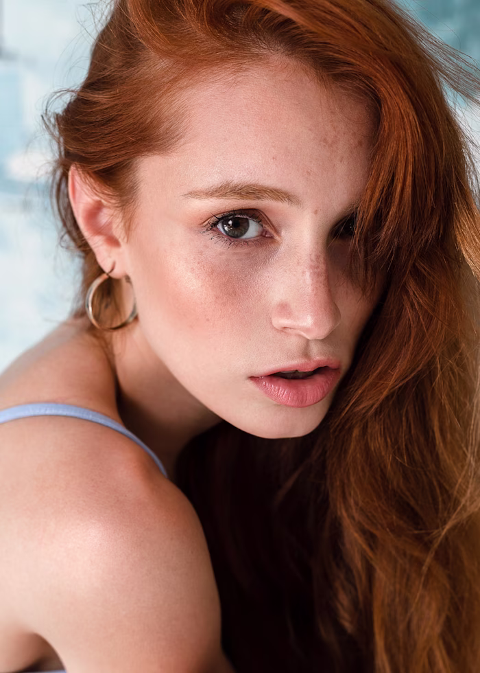 Natural beauty retouching focused on
