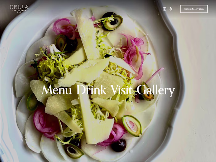 Cella Restaurant Website & Menu