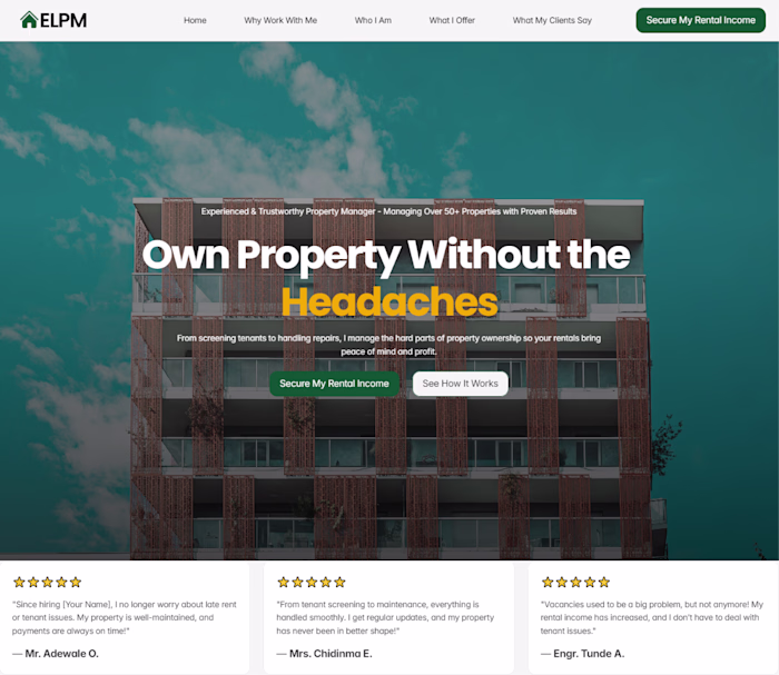EL Property - Luxury Property Management Website