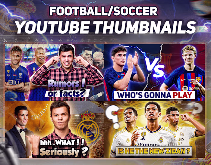 Football/Soccer YouTube thumbnails on Behance