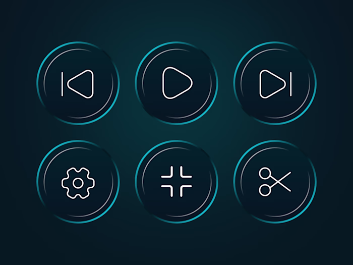 Icon set for video player