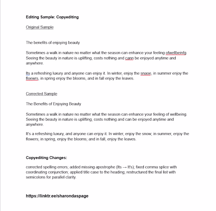 "Copyedit — Nature Wellness Blog