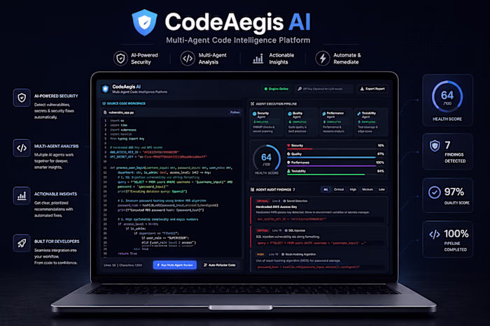 🛡️ CodeAegis AI
Production-Grade Multi-Agent Code