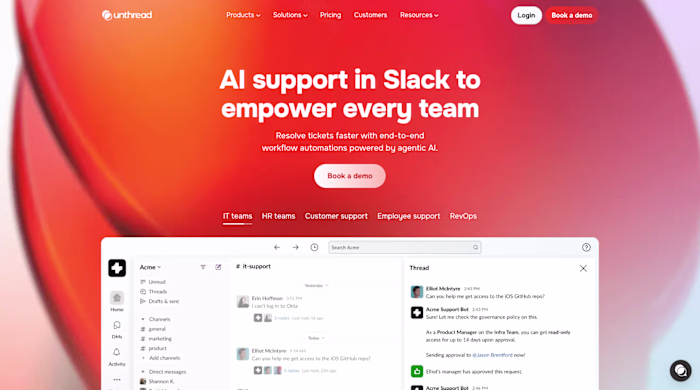 Unthread.io redesign