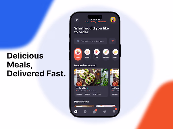 Munchora Food Ordering App UI Design