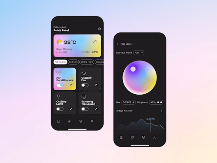 Smart Home Control App Interface