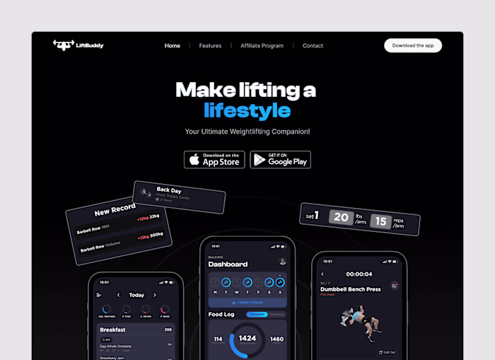 Liftbuddy Landing Page Design