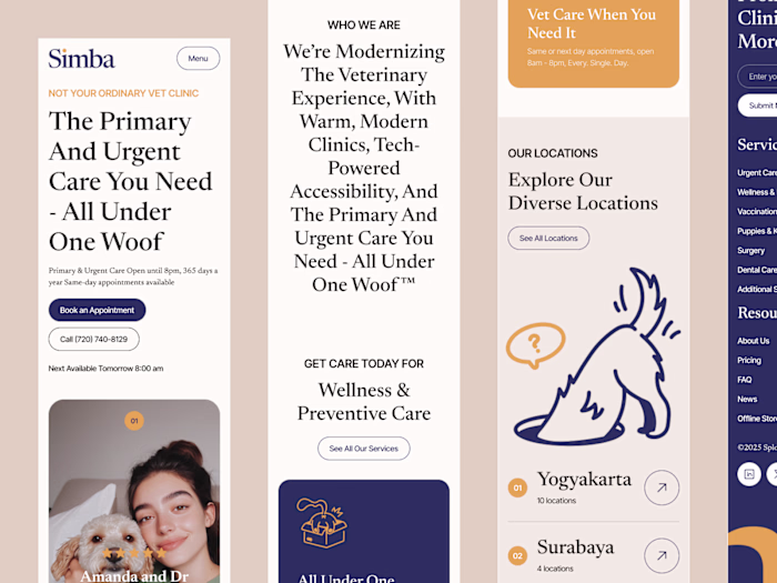 Simba Vet Clinic Website Design